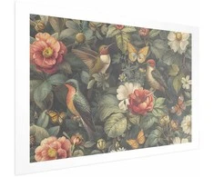 Artgeist Plakatas - Flowers, Birds, and Butterflies - vintage-style illustration