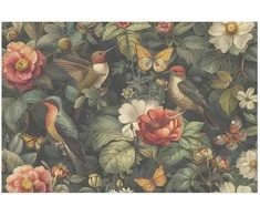 Artgeist Plakatas - Flowers, Birds, and Butterflies - vintage-style illustration