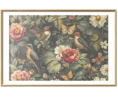 Artgeist Plakatas - Flowers, Birds, and Butterflies - vintage-style illustration