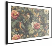 Artgeist Plakatas - Flowers, Birds, and Butterflies - vintage-style illustration