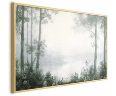 Artgeist Plakatas - Forest and Pond in Patinated Žalias