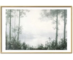 Artgeist Plakatas - Forest and Pond in Patinated Žalias