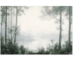 Artgeist Plakatas - Forest and Pond in Patinated Žalias