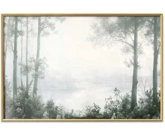 Artgeist Plakatas - Forest and Pond in Patinated Žalias