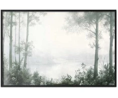 Artgeist Plakatas - Forest and Pond in Patinated Žalias