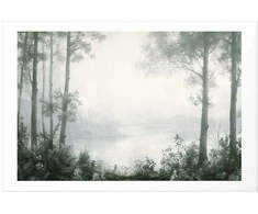 Artgeist Plakatas - Forest and Pond in Patinated Žalias
