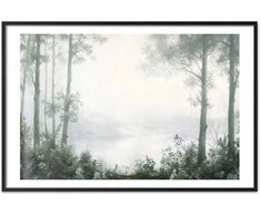 Artgeist Plakatas - Forest and Pond in Patinated Žalias