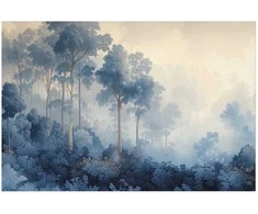 Artgeist Plakatas - Forest in Misty Mėlyna Shades