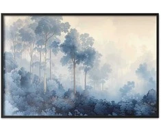 Artgeist Plakatas - Forest in Misty Mėlyna Shades