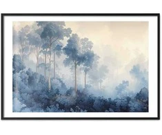 Artgeist Plakatas - Forest in Misty Mėlyna Shades