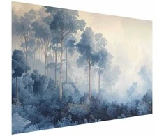 Artgeist Plakatas - Forest in Misty Mėlyna Shades