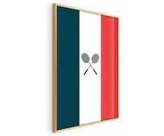 Artgeist Plakatas - French Flags and Juodas Badminton Rackets