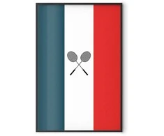 Artgeist Plakatas - French Flags and Juodas Badminton Rackets