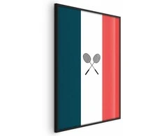 Artgeist Plakatas - French Flags and Juodas Badminton Rackets