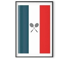 Artgeist Plakatas - French Flags and Juodas Badminton Rackets