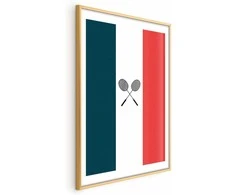 Artgeist Plakatas - French Flags and Juodas Badminton Rackets