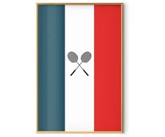 Artgeist Plakatas - French Flags and Juodas Badminton Rackets