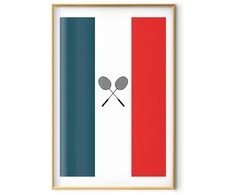 Artgeist Plakatas - French Flags and Juodas Badminton Rackets