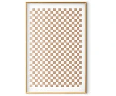Artgeist Plakatas - Geometry and Browns - a chessboard pattern in neutral shades