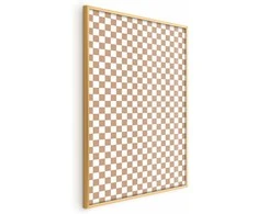 Artgeist Plakatas - Geometry and Browns - a chessboard pattern in neutral shades