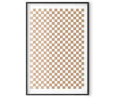 Artgeist Plakatas - Geometry and Browns - a chessboard pattern in neutral shades