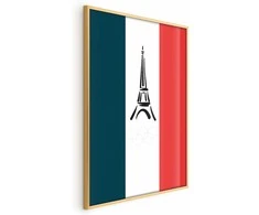 Artgeist Plakatas - Graphic Eiffel Tower Against the French Flag