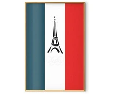 Artgeist Plakatas - Graphic Eiffel Tower Against the French Flag