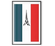Artgeist Plakatas - Graphic Eiffel Tower Against the French Flag