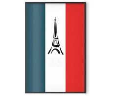 Artgeist Plakatas - Graphic Eiffel Tower Against the French Flag