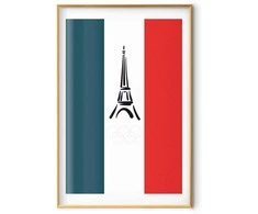 Artgeist Plakatas - Graphic Eiffel Tower Against the French Flag