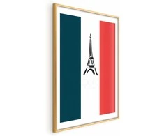 Artgeist Plakatas - Graphic Eiffel Tower Against the French Flag