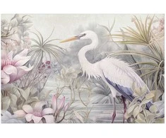 Artgeist Plakatas - Heron Wading in a Pond - illustration in light colors