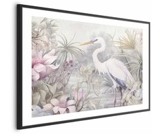 Artgeist Plakatas - Heron Wading in a Pond - illustration in light colors