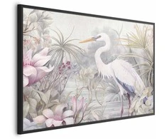 Artgeist Plakatas - Heron Wading in a Pond - illustration in light colors