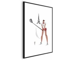 Artgeist Plakatas - Illustration of a Female Golfer with the Eiffel Tower in the Background