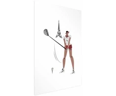 Artgeist Plakatas - Illustration of a Female Golfer with the Eiffel Tower in the Background