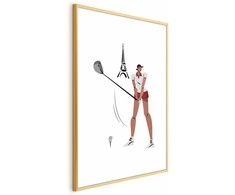Artgeist Plakatas - Illustration of a Female Golfer with the Eiffel Tower in the Background