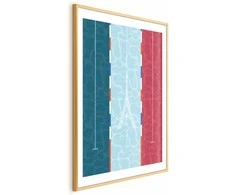 Artgeist Plakatas - Illustration of a Pool Against the French Flag