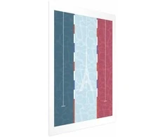 Artgeist Plakatas - Illustration of a Pool Against the French Flag