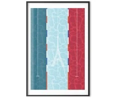 Artgeist Plakatas - Illustration of a Pool Against the French Flag