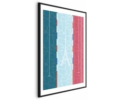 Artgeist Plakatas - Illustration of a Pool Against the French Flag