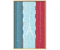 Artgeist Plakatas - Illustration of a Pool Against the French Flag