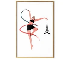 Artgeist Plakatas - Illustration of a Woman with a Ribbon - Artistic Gymnastics