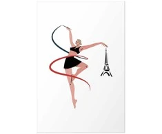 Artgeist Plakatas - Illustration of a Woman with a Ribbon - Artistic Gymnastics