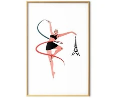 Artgeist Plakatas - Illustration of a Woman with a Ribbon - Artistic Gymnastics