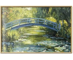 Artgeist Plakatas - Impressionist bridge - painting of a bridge against a picturesque background