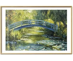 Artgeist Plakatas - Impressionist bridge - painting of a bridge against a picturesque background