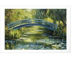 Artgeist Plakatas - Impressionist bridge - painting of a bridge against a picturesque background