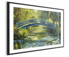 Artgeist Plakatas - Impressionist bridge - painting of a bridge against a picturesque background