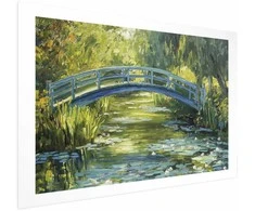 Artgeist Plakatas - Impressionist bridge - painting of a bridge against a picturesque background